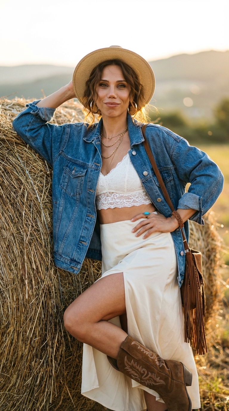 Golden hour у стога сена
