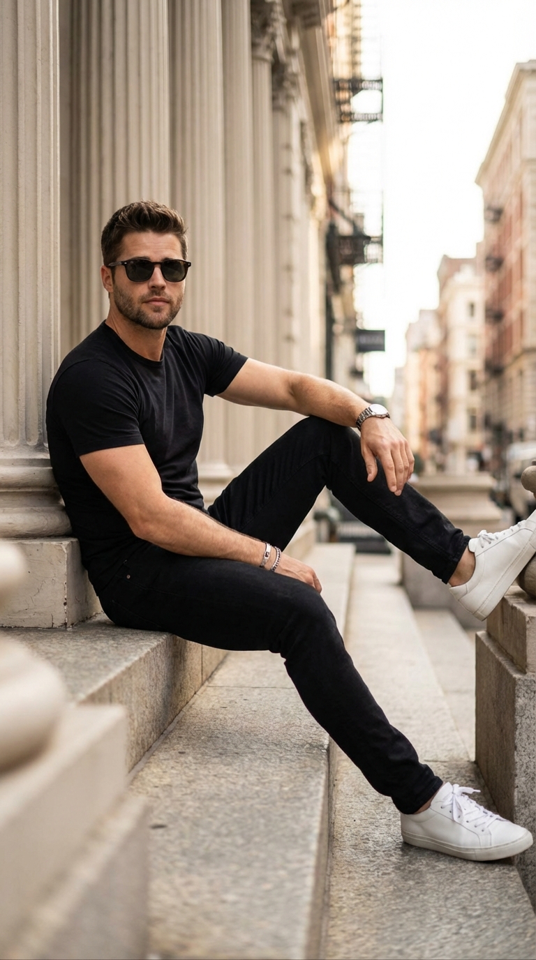 На ступенях с колоннами