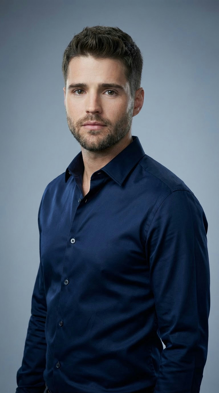 LinkedIn тёмно-синяя рубашка