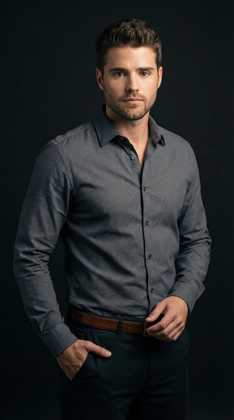 LinkedIn тёмная рубашка геометрия