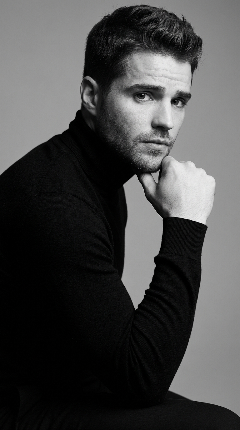 B&W рука у подбородка