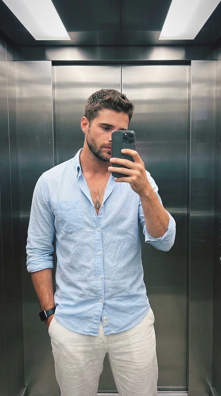 Зеркальное селфи в лифте