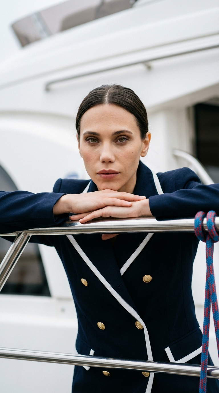 На яхте в морском жакете