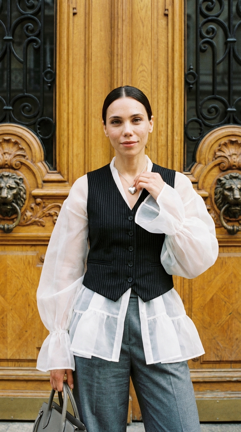 У резных дверей