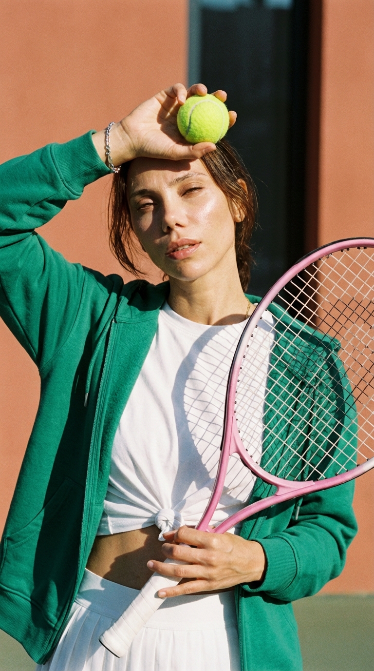 Теннисистка с мячом