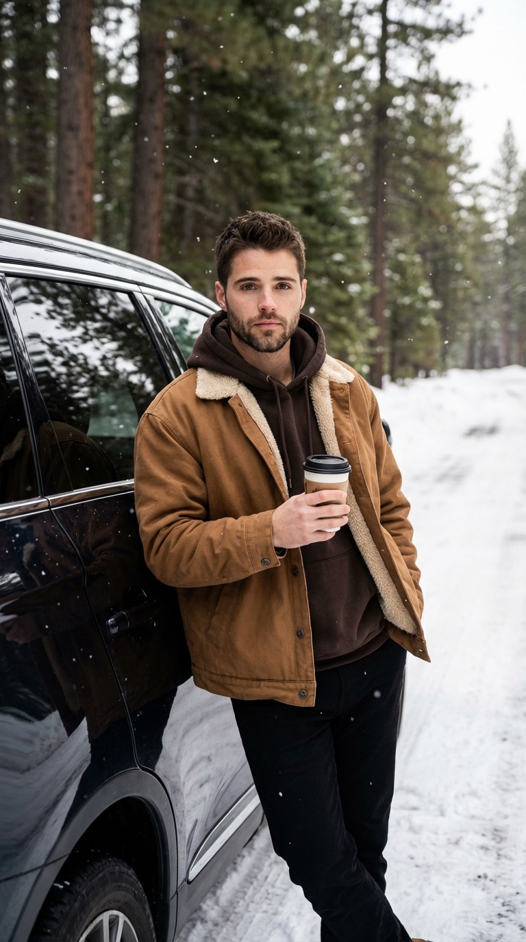 На лесной дороге зимой